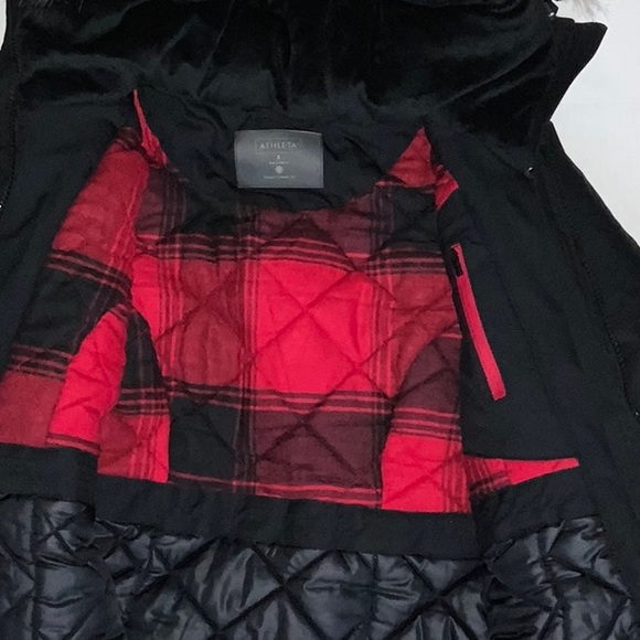 NWOT Athleta Black Parka Coat Jacket Super Warm Water Resistant - Size S - Picture 4 of 7